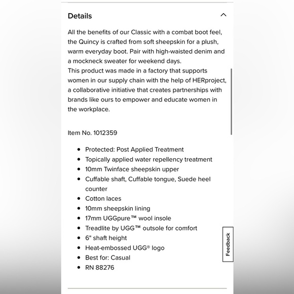 UGG Women's Quincy Boots Size 7 - Picture 13 of 13